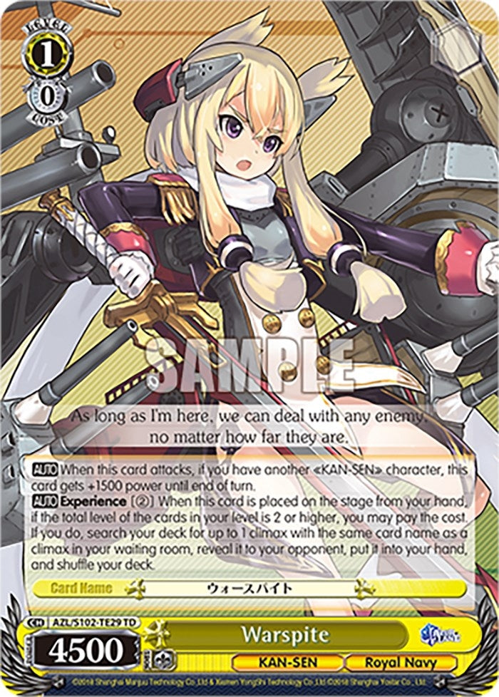 Image for Warspite (Azur Lane) (AZL/S102-TE29 TD) - Weiss Schwarz