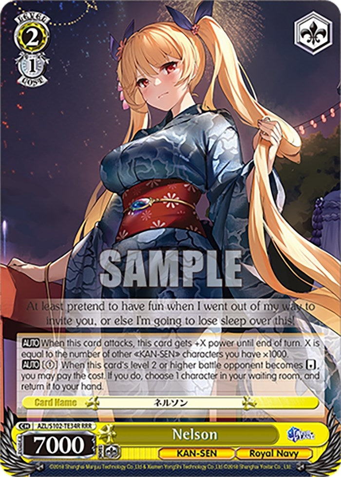 Image for Nelson (RRR) (Azur Lane) (AZL/S102-TE34R RRR) - Weiss Schwarz