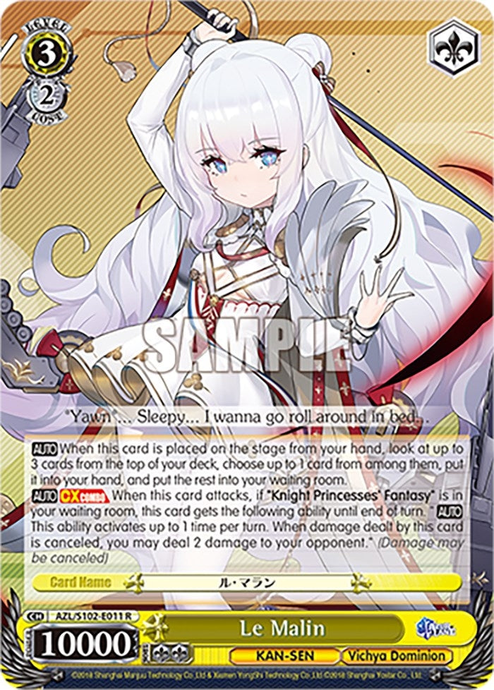 Image for Le Malin (Azur Lane) (AZL/S102-E011 R) - Weiss Schwarz