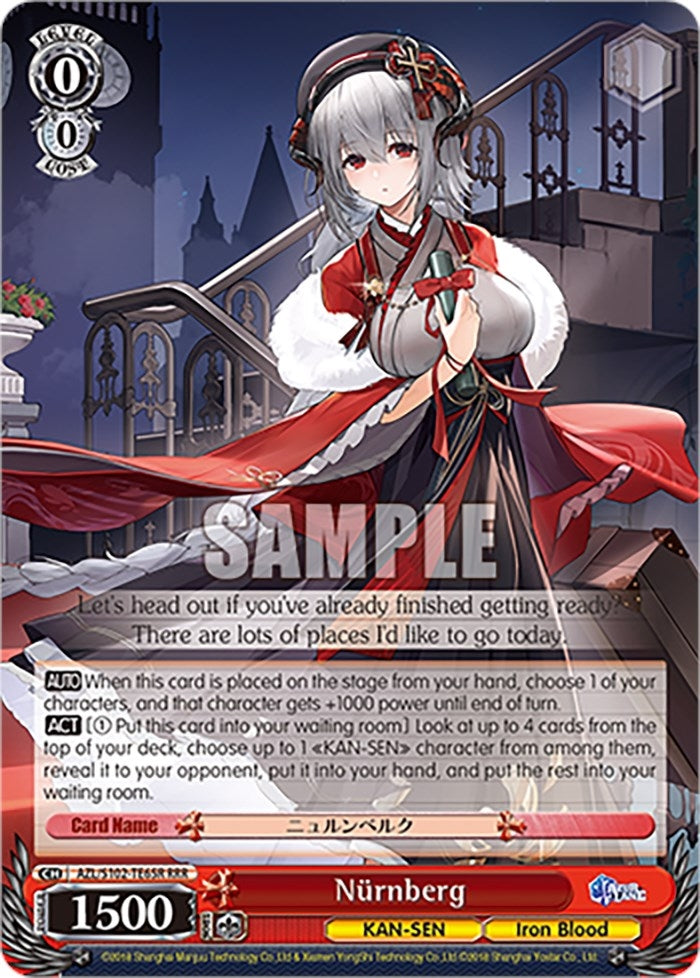 Image for Nurnberg (RRR) (Azur Lane) (AZL/S102-TE65R RRR) - Weiss Schwarz