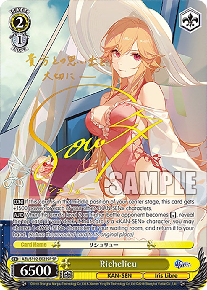 Image for Richelieu (SP) (Gold Signature) (Azur Lane) (AZL/S102-E022SP SP) - Weiss Schwarz