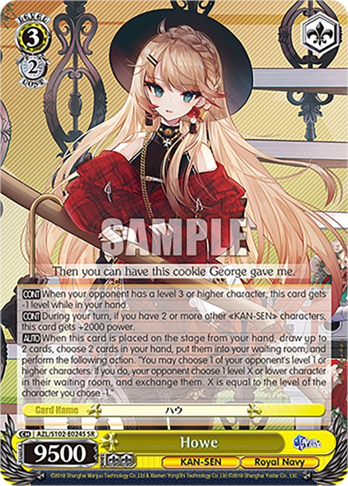 Image for Howe (SR) (Azur Lane) (AZL/S102-E024S SR) - Weiss Schwarz
