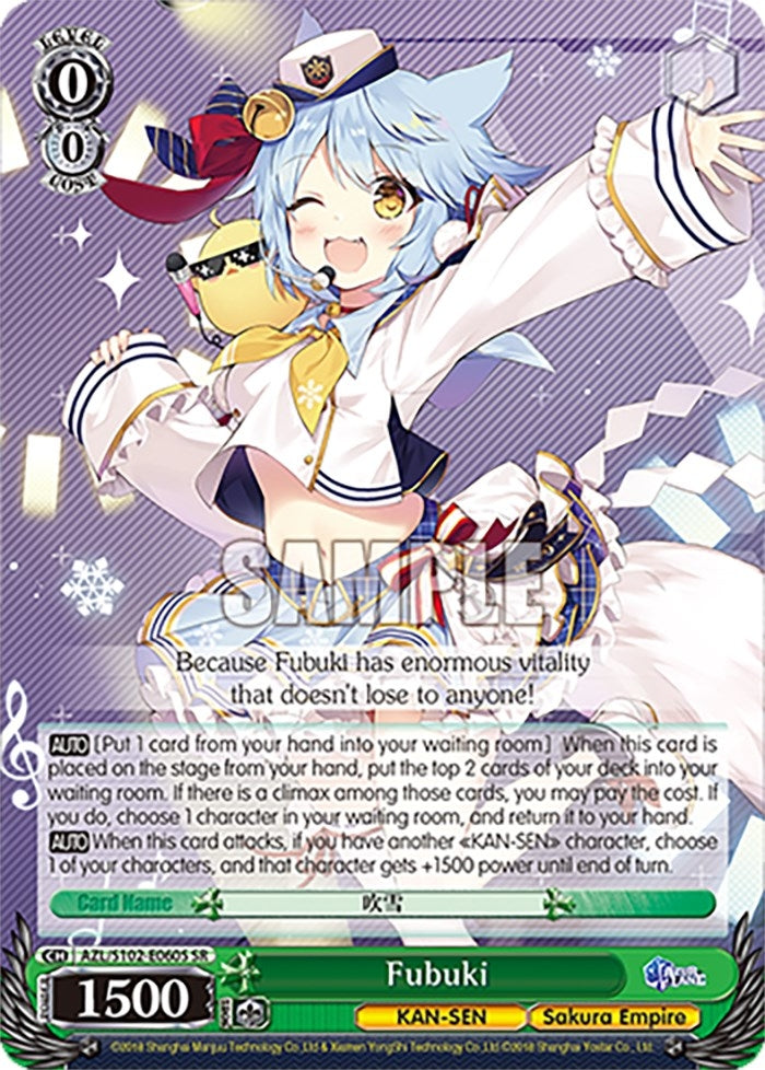 Image for Fubuki (SR) (Azur Lane) (AZL/S102-E060S SR) - Weiss Schwarz