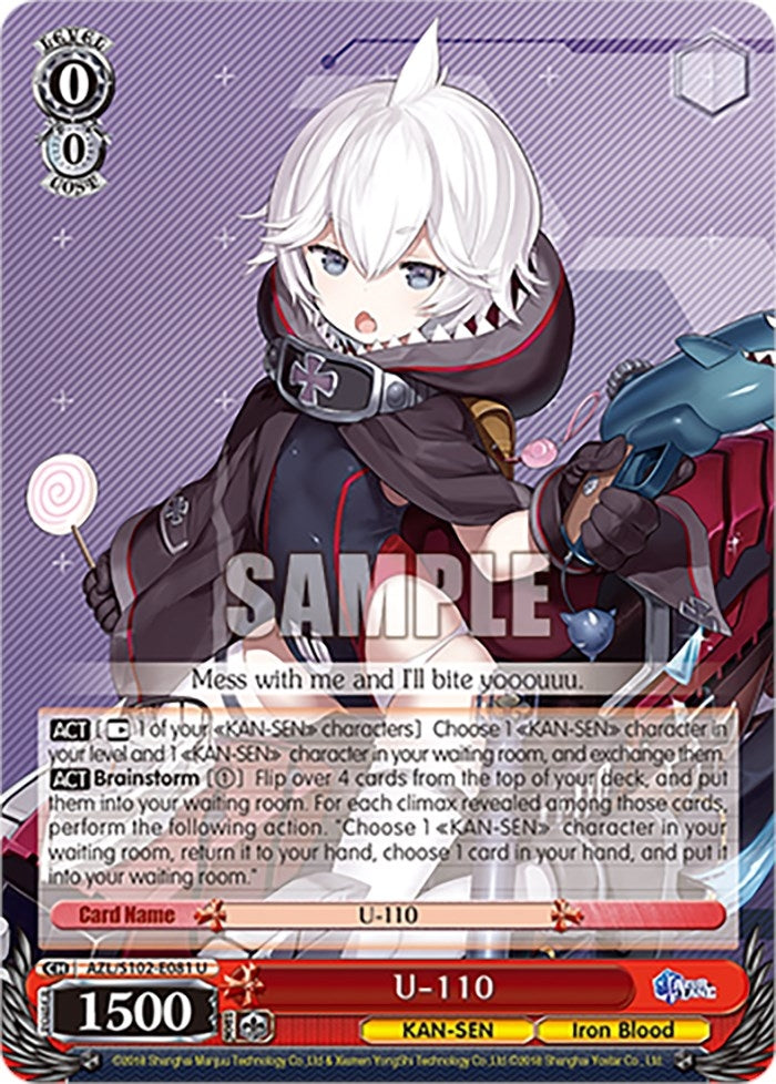 Image for U-110 (Azur Lane) (AZL/S102-E081 U) - Weiss Schwarz