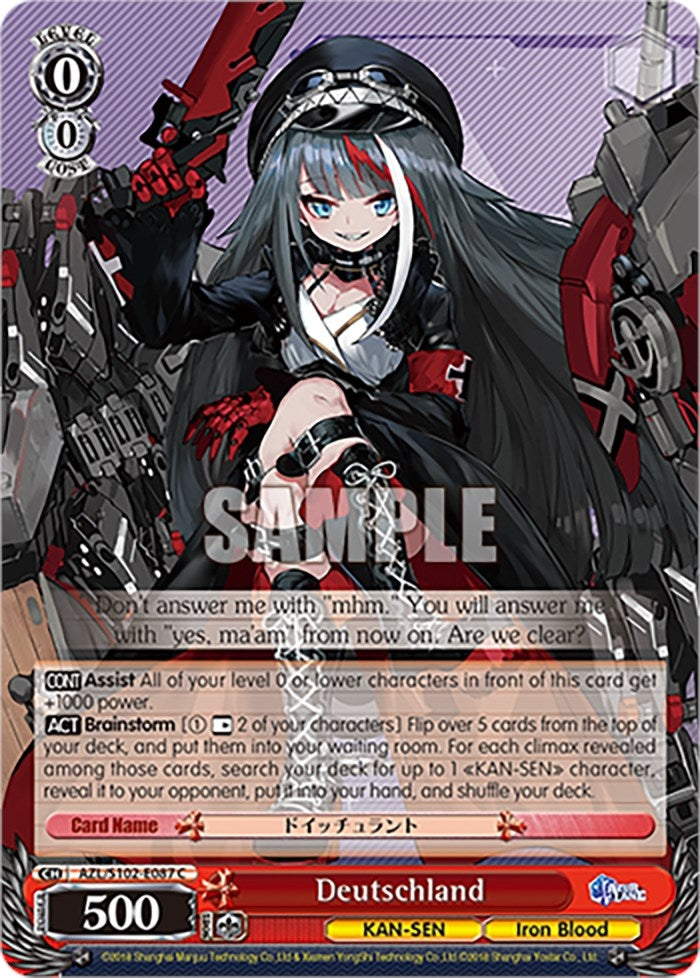 Image for Deutschland (Azur Lane) (AZL/S102-E087 C) - Weiss Schwarz