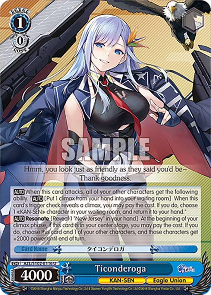 Image for Ticonderoga (Azur Lane) (AZL/S102-E116 U) - Weiss Schwarz