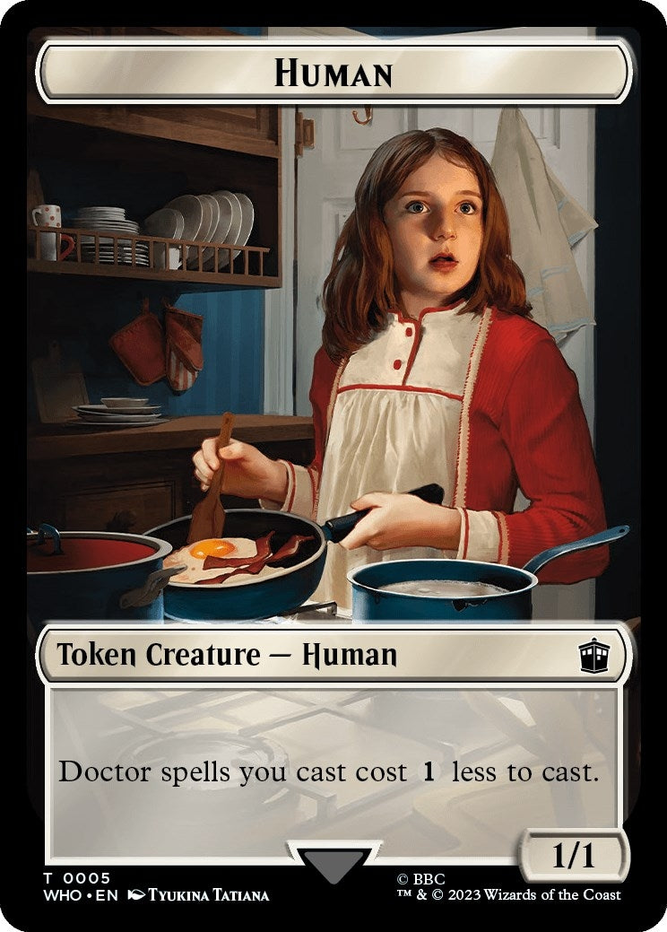 Image for Human (0005) // Food (0026) Double-Sided Token (Universes Beyond: Doctor Who) (5 // 26) - Magic: The Gathering