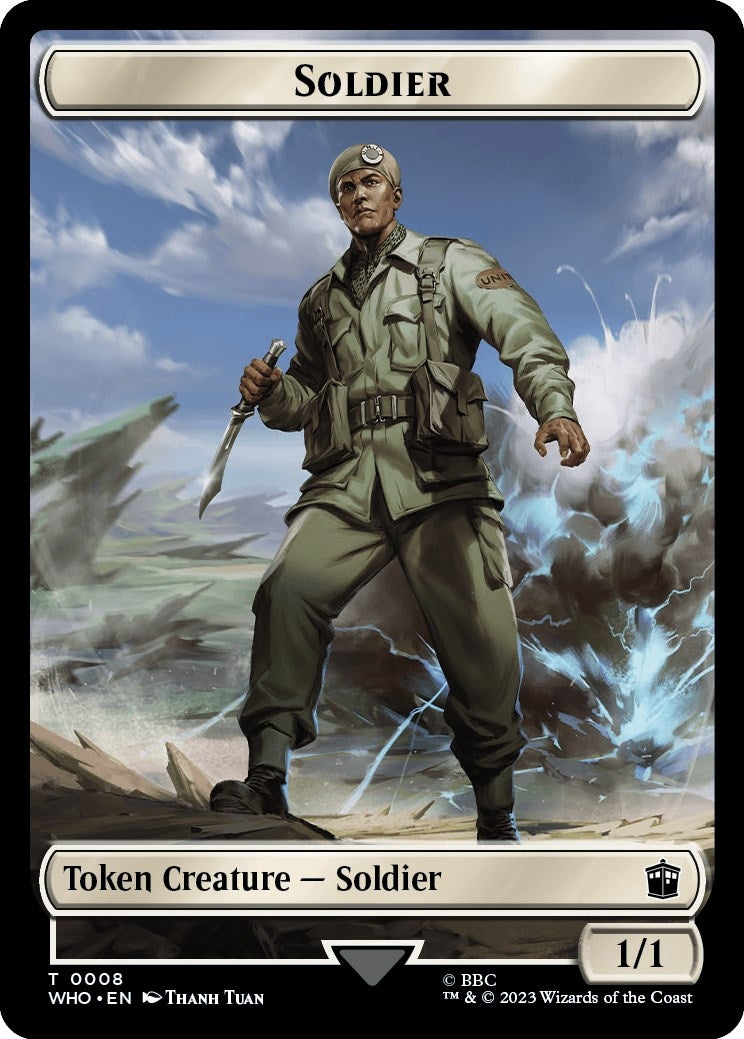 Image for Soldier // Beast Double-Sided Token (Universes Beyond: Doctor Who) (8 // 17) - Magic: The Gathering