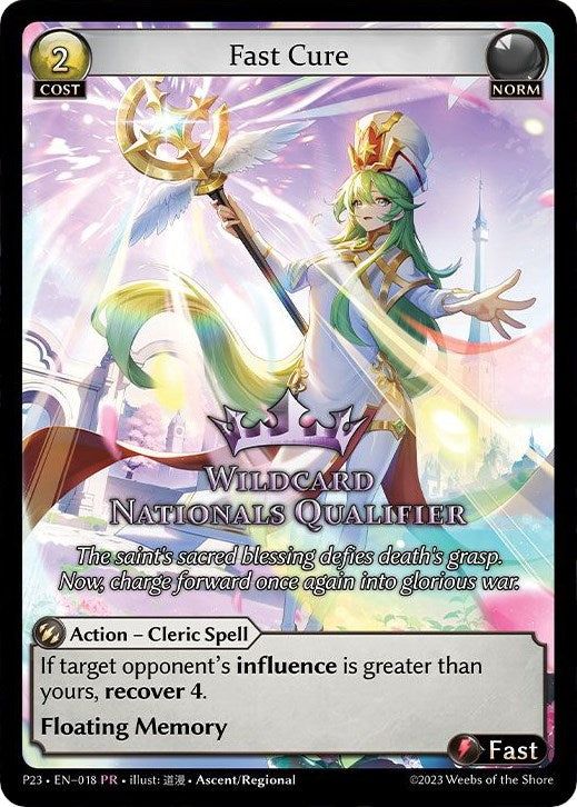 Image for Fast Cure (Wildcard Nationals Qualifier) (Region Exclusive Promotional Cards) (018) - Grand Archive TCG