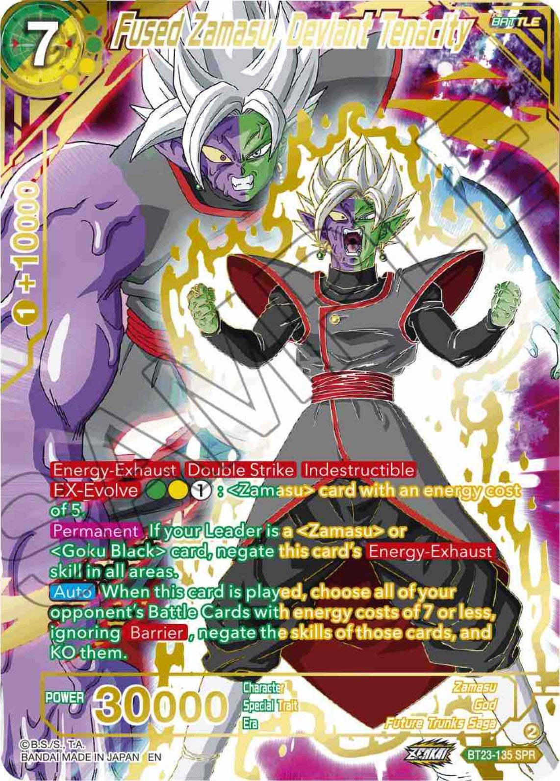 Image for Fused Zamasu, Deviant Tenacity (SPR) (Perfect Combination) (BT23-135) - Dragon Ball Super: Masters