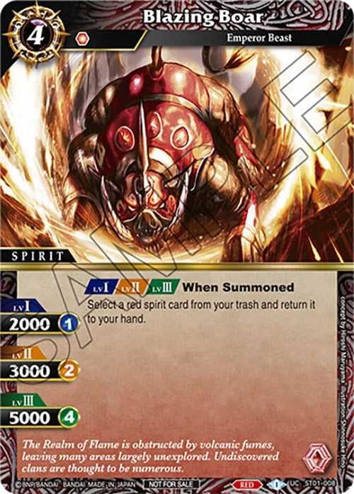 Image for Blazing Boar (Sealed Event Promotion Pack) (Battle Spirits Saga Promo Cards) (ST01-008) - Battle Spirits Saga