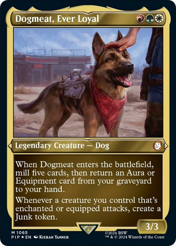 Image for Dogmeat, Ever Loyal (Display Commander) - Thick Stock (Universes Beyond: Fallout) (1065) - Magic: The Gathering