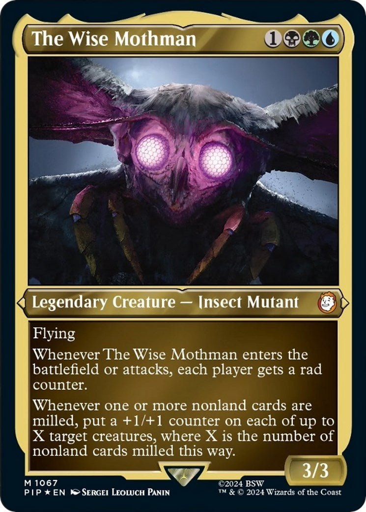 Image for The Wise Mothman (Display Commander) - Thick Stock (Universes Beyond: Fallout) (1067) - Magic: The Gathering