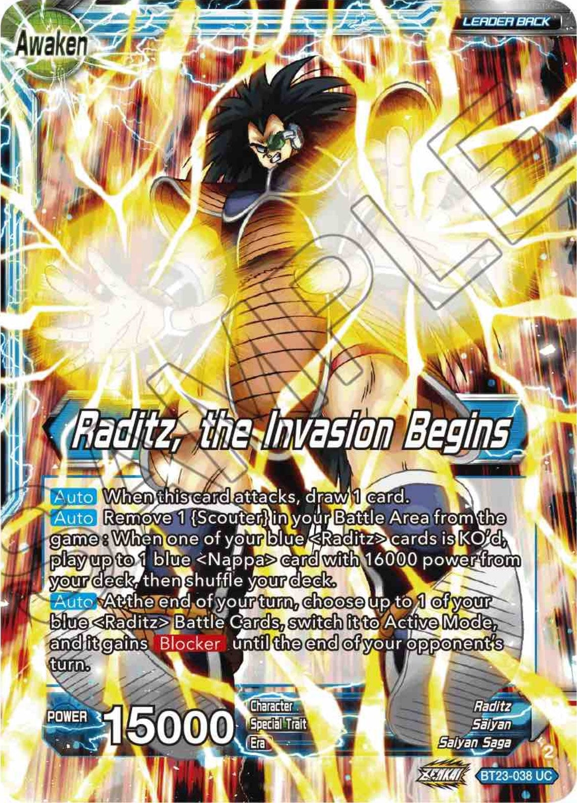 Image for Raditz // Raditz, the Invasion Begins (Perfect Combination) (BT23-038) - Dragon Ball Super: Masters