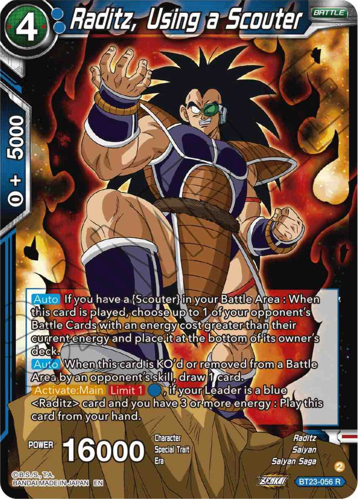 Image for Raditz, Using a Scouter (Perfect Combination) (BT23-056) - Dragon Ball Super: Masters
