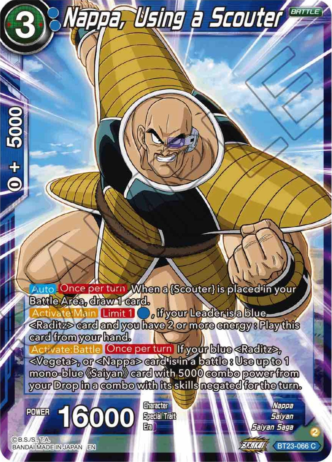 Image for Nappa, Using a Scouter (Perfect Combination) (BT23-066) - Dragon Ball Super: Masters