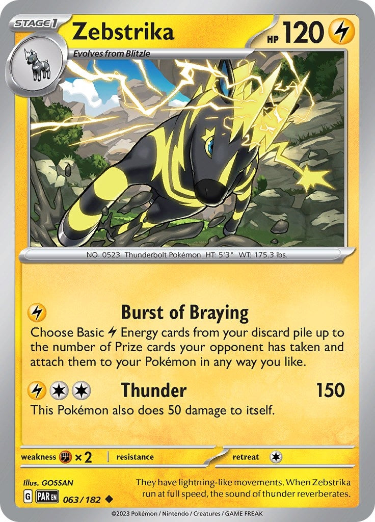 Image for Zebstrika (SV04: Paradox Rift) (063/182) - Pokemon