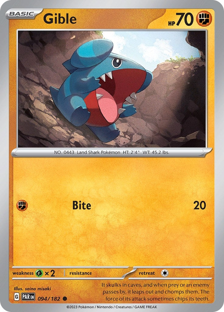 Image for Gible (SV04: Paradox Rift) (094/182) - Pokemon
