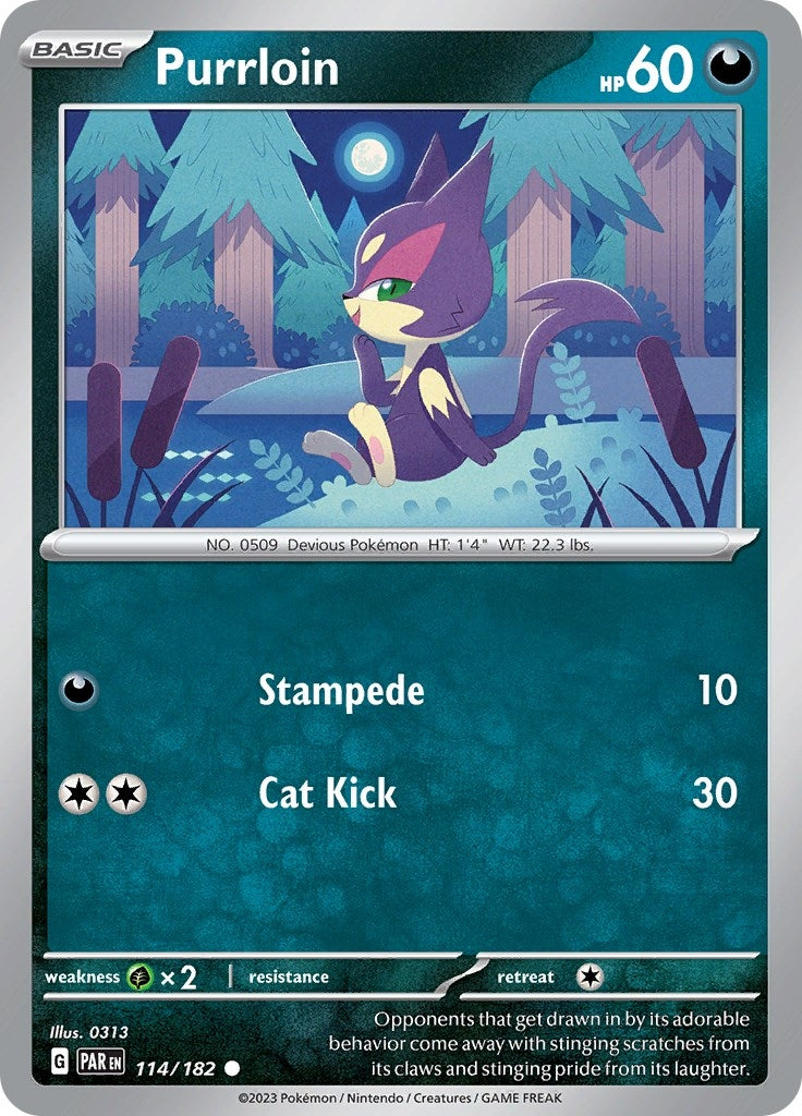 Image for Purrloin (SV04: Paradox Rift) (114/182) - Pokemon