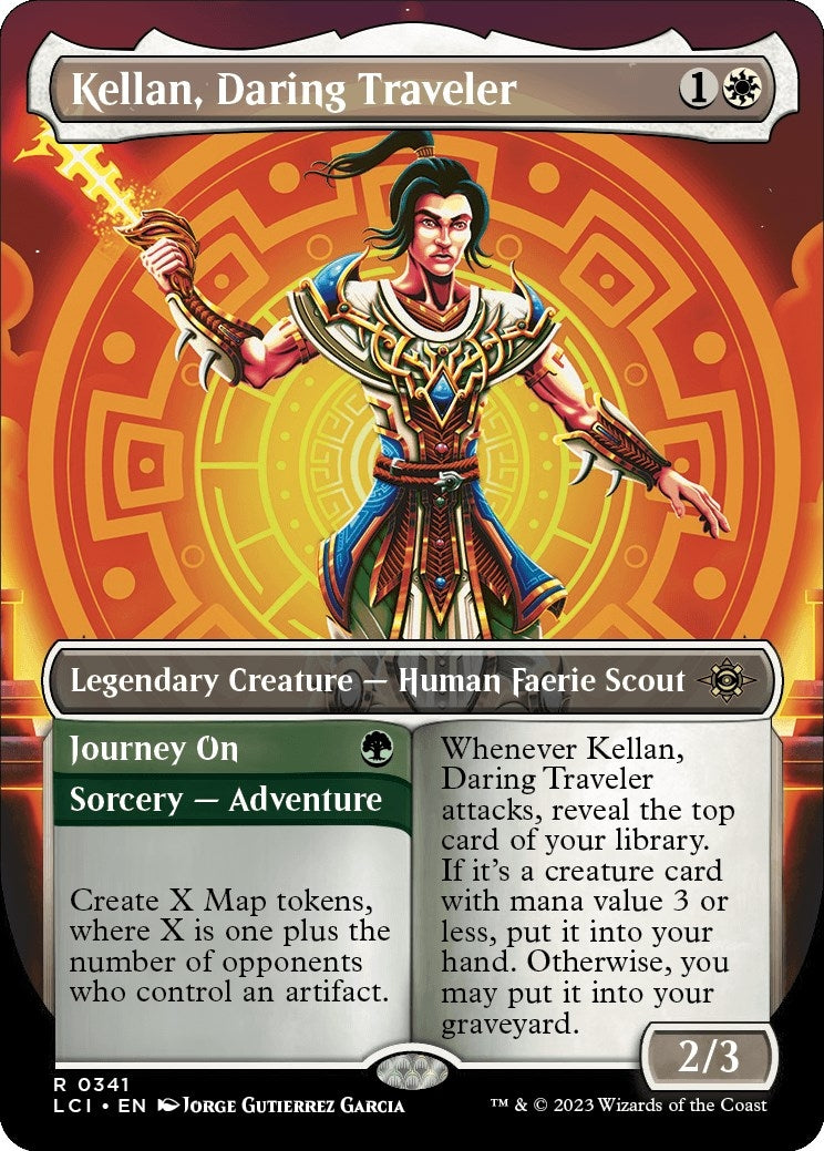 Image for Kellan, Daring Traveler (Borderless) (The Lost Caverns of Ixalan) (341) - Magic: The Gathering