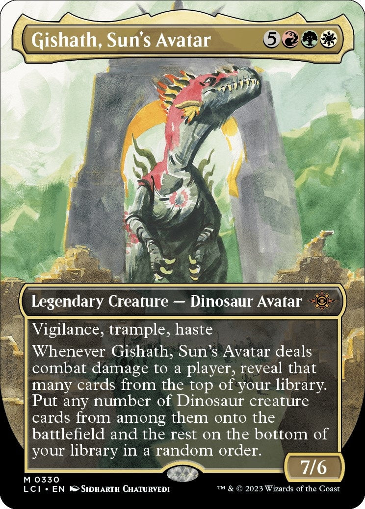 Image for Gishath, Sun's Avatar (Borderless) (The Lost Caverns of Ixalan) (330) - Magic: The Gathering
