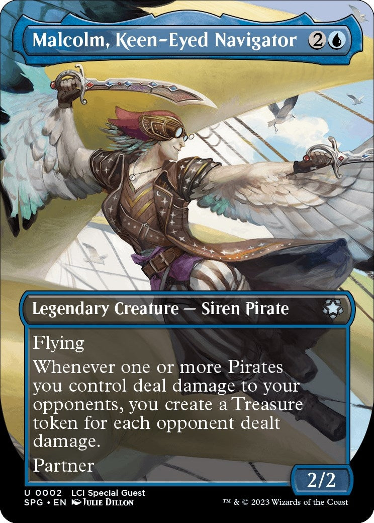 Image for Malcolm, Keen-Eyed Navigator (Borderless) (Special Guests) (2) - Magic: The Gathering