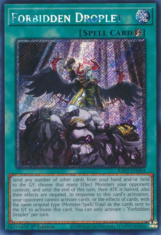 Image for Forbidden Droplet (Platinum Secret Rare) (25th Anniversary Rarity Collection) (RA01-EN064) - YuGiOh