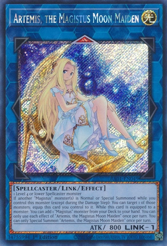 Image for Artemis, the Magistus Moon Maiden (Platinum Secret Rare) (25th Anniversary Rarity Collection) (RA01-EN049) - YuGiOh