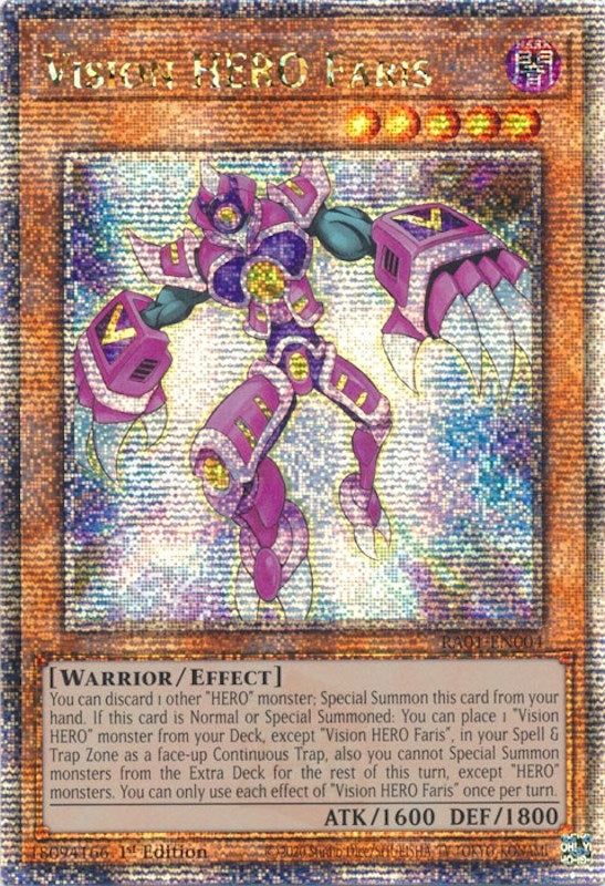 Image for Vision HERO Faris (Quarter Century Secret Rare) (25th Anniversary Rarity Collection) (RA01-EN004) - YuGiOh