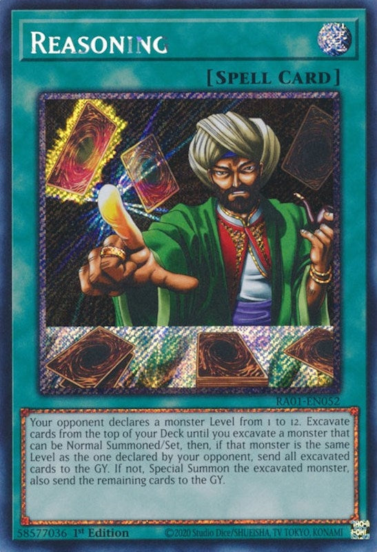 Image for Reasoning (Platinum Secret Rare) (25th Anniversary Rarity Collection) (RA01-EN052) - YuGiOh