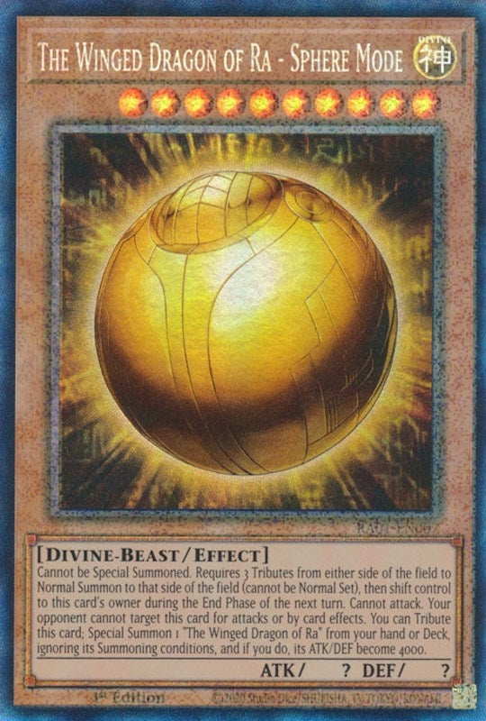 Image for The Winged Dragon of Ra - Sphere Mode (PCR) (25th Anniversary Rarity Collection) (RA01-EN007) - YuGiOh