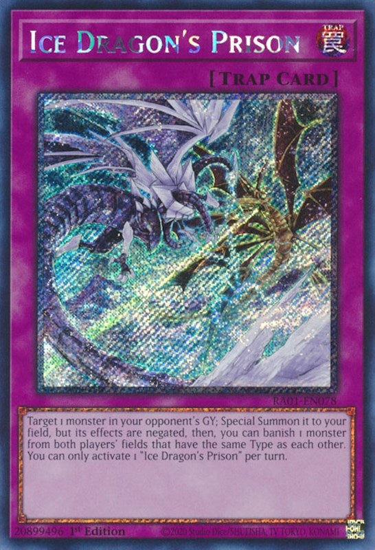 Image for Ice Dragon's Prison (Platinum Secret Rare) (25th Anniversary Rarity Collection) (RA01-EN078) - YuGiOh