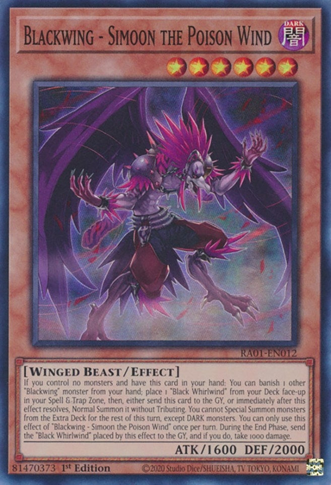 Image for Blackwing - Simoon the Poison Wind (25th Anniversary Rarity Collection) (RA01-EN012) - YuGiOh