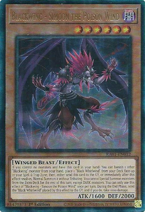 Image for Blackwing - Simoon the Poison Wind (PUR) (25th Anniversary Rarity Collection) (RA01-EN012) - YuGiOh