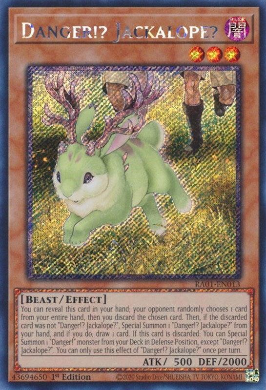 Image for Danger!? Jackalope? (Platinum Secret Rare) (25th Anniversary Rarity Collection) (RA01-EN013) - YuGiOh