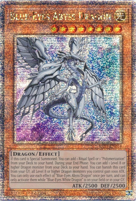 Image for Blue-Eyes Abyss Dragon (Quarter Century Secret Rare) (25th Anniversary Rarity Collection) (RA01-EN016) - YuGiOh