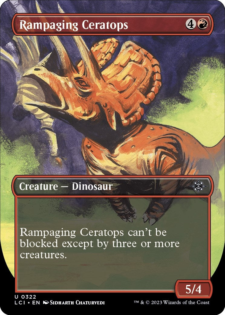 Image for Rampaging Ceratops (Borderless) (The Lost Caverns of Ixalan) (322) - Magic: The Gathering