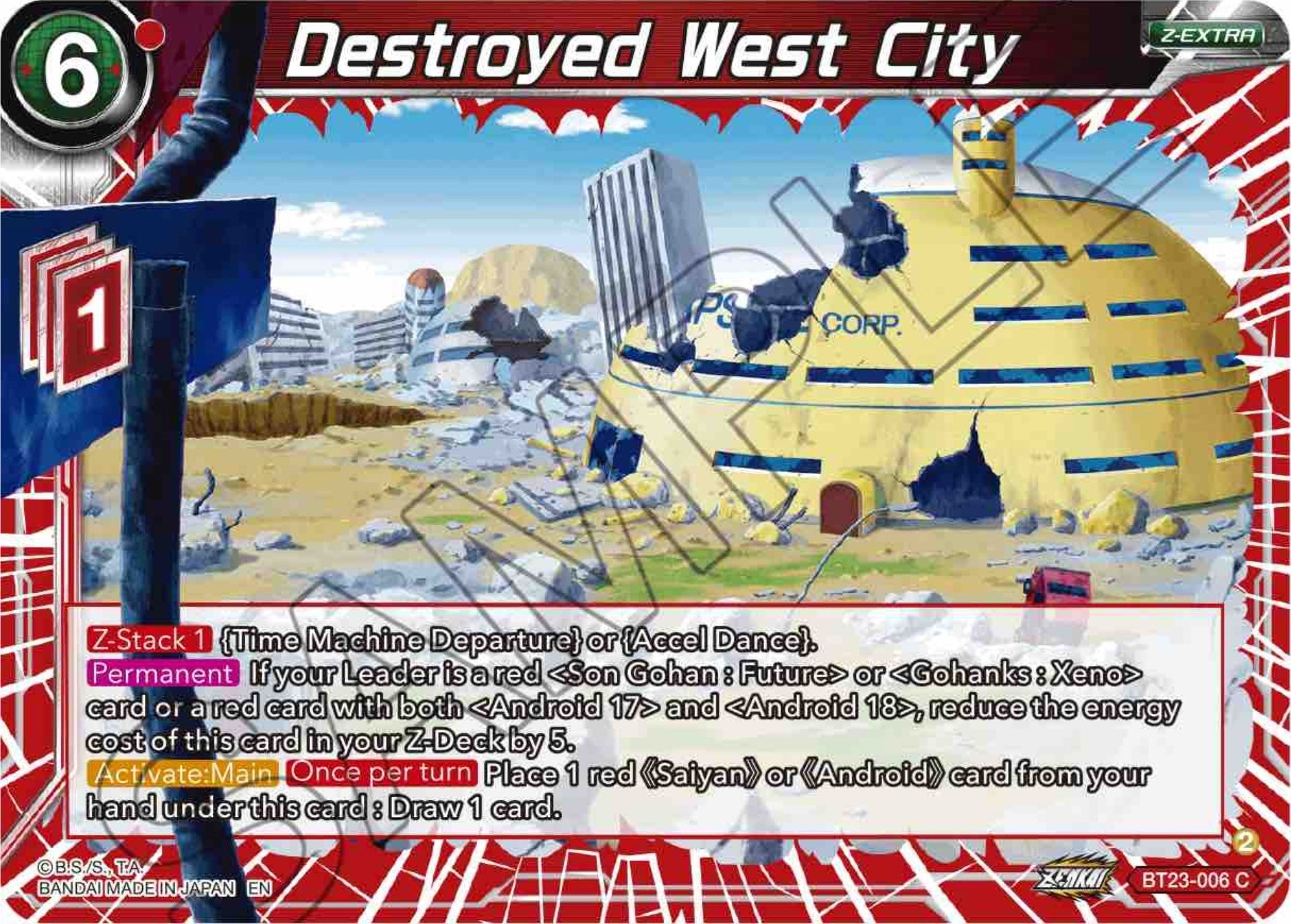 Image for Destroyed West City (Perfect Combination) (BT23-006) - Dragon Ball Super: Masters