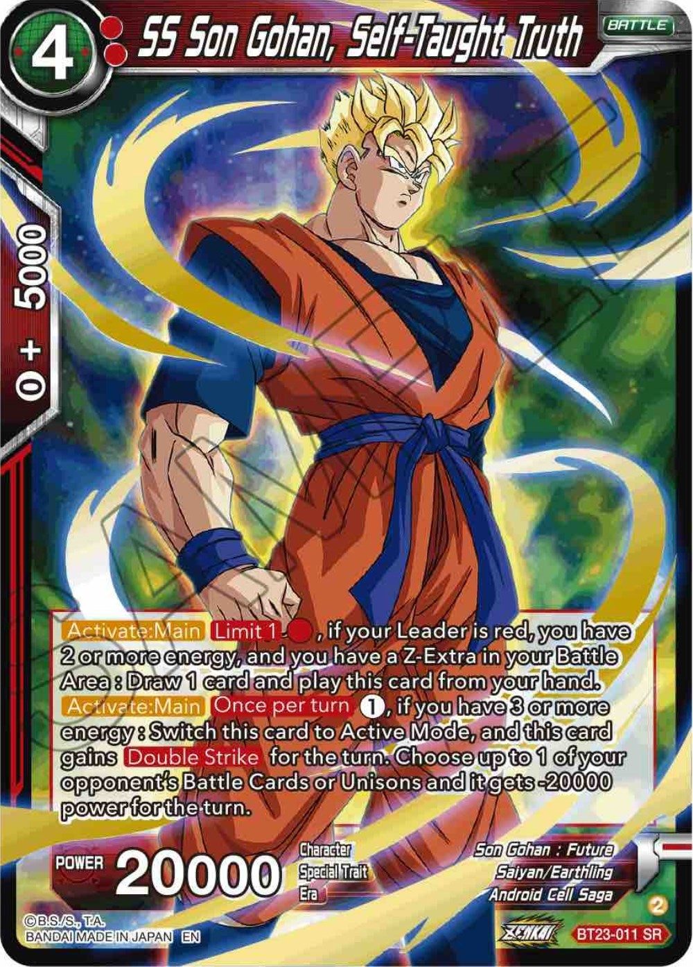 Image for SS Son Gohan, Self-Taught Truth (Perfect Combination) (BT23-011) - Dragon Ball Super: Masters