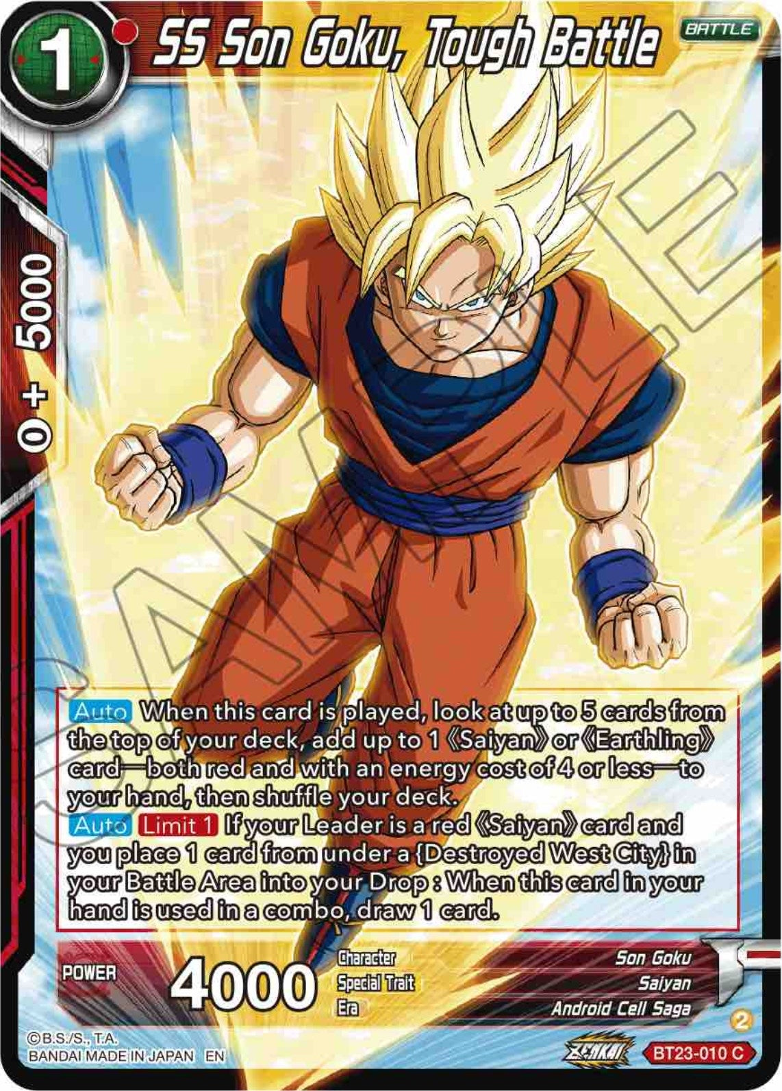 Image for SS Son Goku, Tough Battle (Perfect Combination) (BT23-010) - Dragon Ball Super: Masters