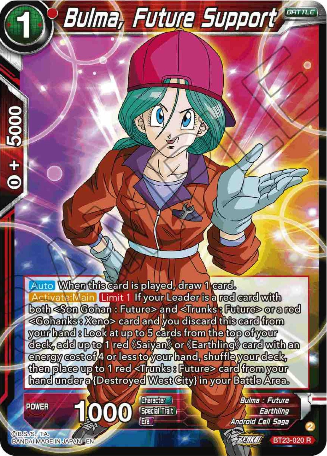 Image for Bulma, Future Support (Perfect Combination) (BT23-020) - Dragon Ball Super: Masters