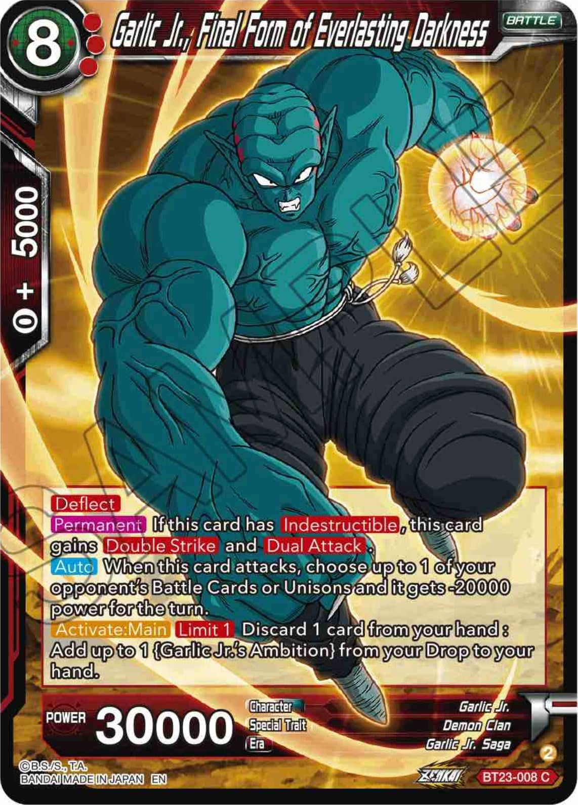 Image for Garlic Jr., Final Form of Everlasting Darkness (Perfect Combination) (BT23-008) - Dragon Ball Super: Masters