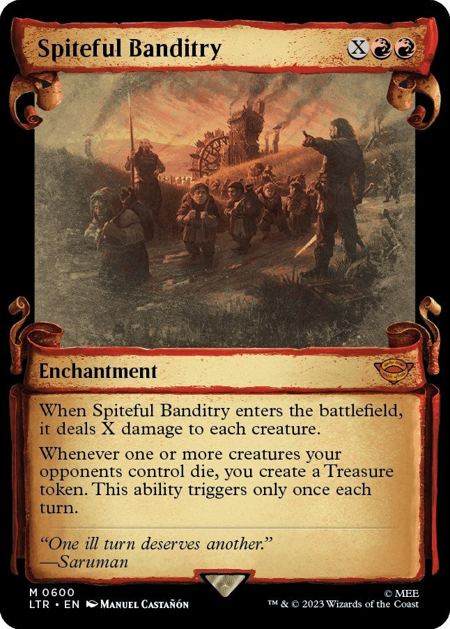 Image for Spiteful Banditry (Showcase Scrolls) (Universes Beyond: The Lord of the Rings: Tales of Middle-earth) (600) - Magic: The Gathering
