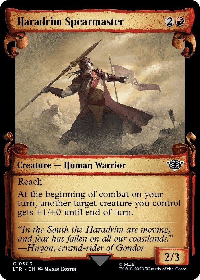 Image for Haradrim Spearmaster (Showcase Scrolls) (Universes Beyond: The Lord of the Rings: Tales of Middle-earth) (586) - Magic: The Gathering