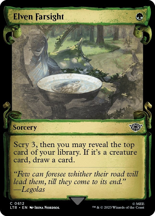 Image for Elven Farsight (Showcase Scrolls) (Universes Beyond: The Lord of the Rings: Tales of Middle-earth) (612) - Magic: The Gathering