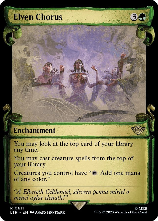 Image for Elven Chorus (Showcase Scrolls) (Universes Beyond: The Lord of the Rings: Tales of Middle-earth) (611) - Magic: The Gathering