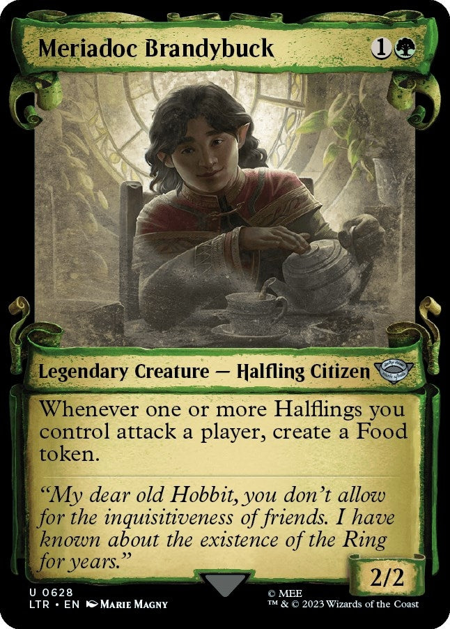 Image for Meriadoc Brandybuck (Showcase Scrolls) (Universes Beyond: The Lord of the Rings: Tales of Middle-earth) (628) - Magic: The Gathering