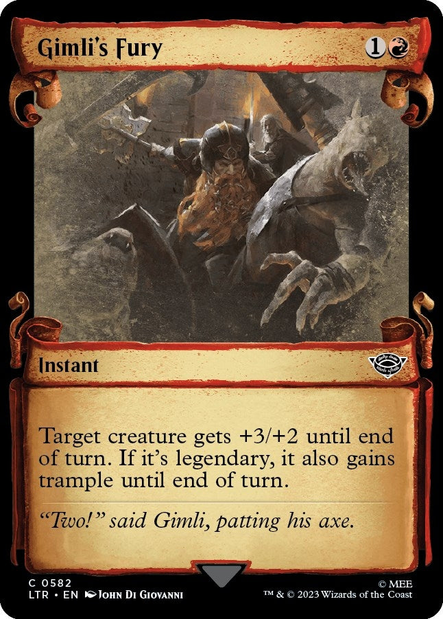 Image for Gimli's Fury (Showcase Scrolls) (Universes Beyond: The Lord of the Rings: Tales of Middle-earth) (582) - Magic: The Gathering