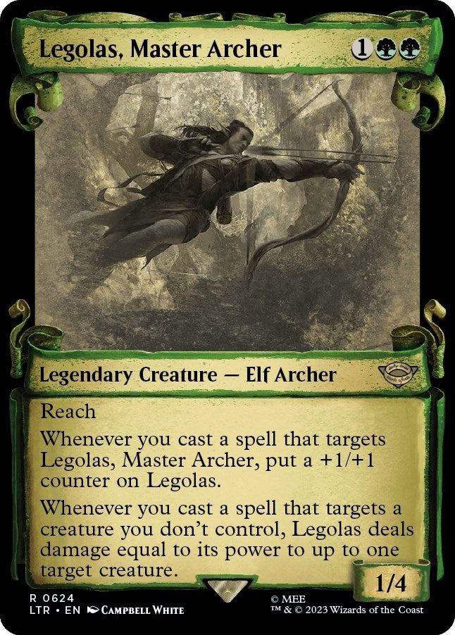 Image for Legolas, Master Archer (Showcase Scrolls) (Universes Beyond: The Lord of the Rings: Tales of Middle-earth) (624) - Magic: The Gathering