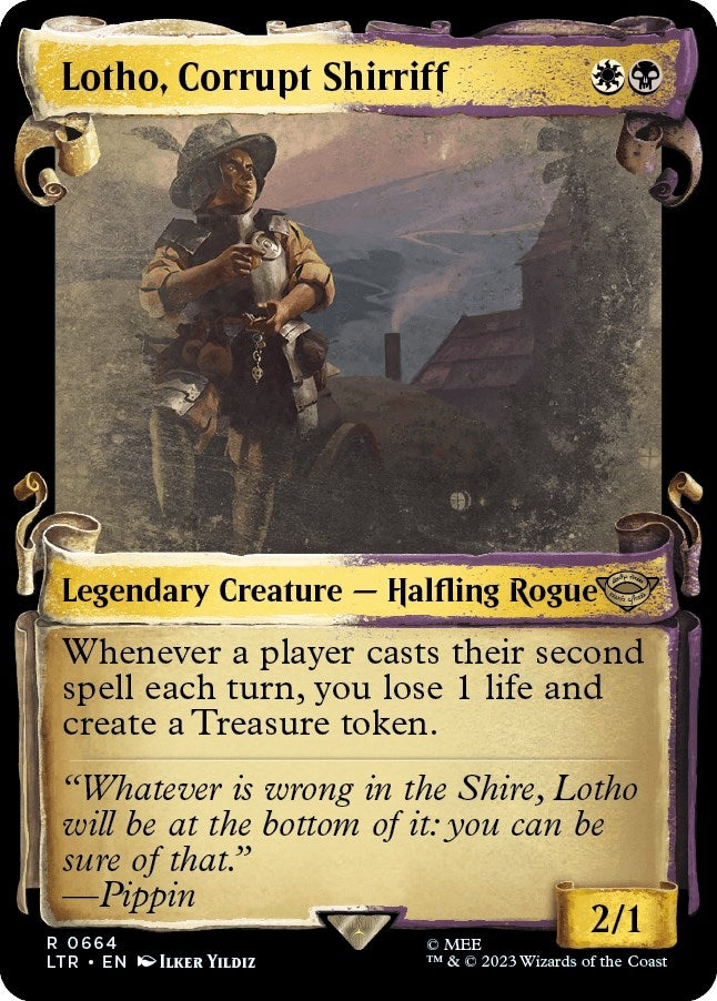 Image for Lotho, Corrupt Shirriff (Showcase Scrolls) (Universes Beyond: The Lord of the Rings: Tales of Middle-earth) (664) - Magic: The Gathering